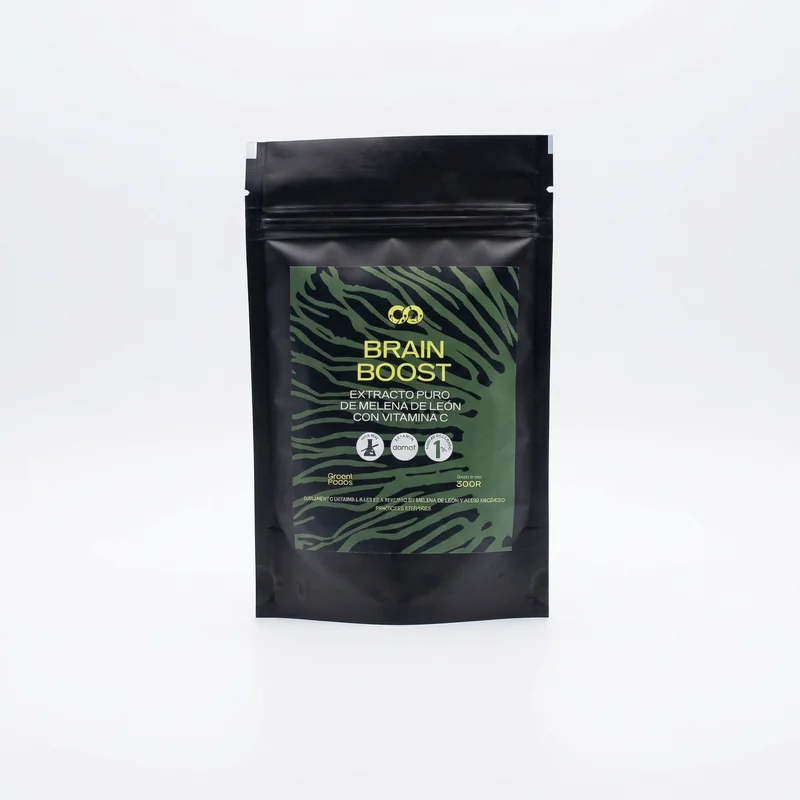 Brain Boost, extracto de Melena de León con vitamina C en doypack