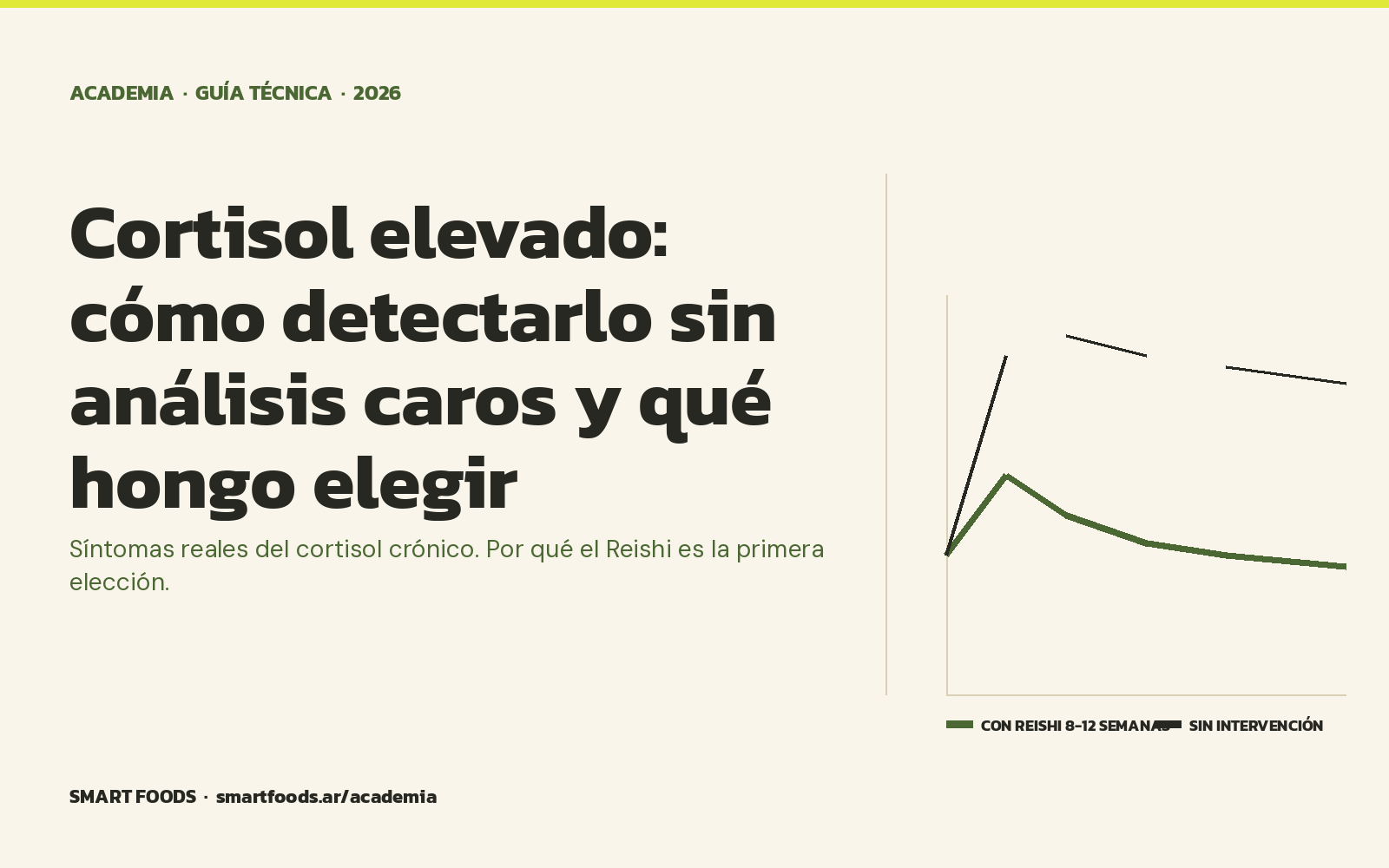 Cortisol elevado: cómo detectarlo sin análisis caros y qué hongo elegir — Smart Foods Academia