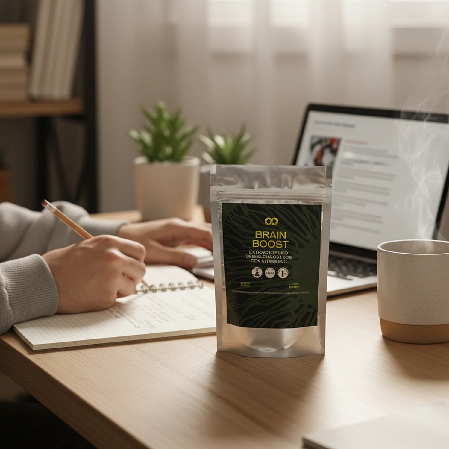 Brain Boost – Extracto en polvo de melena de león y vitamina c