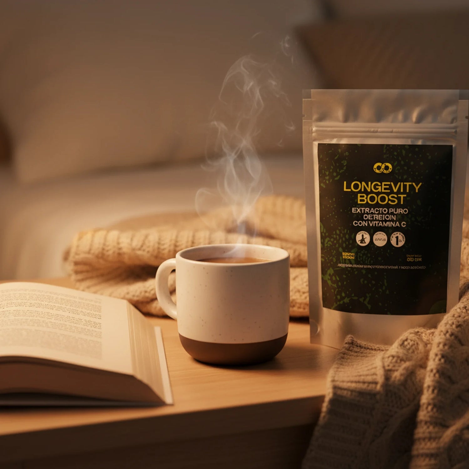 Longevity Boost – extracto en polvo con reishi y vitamina C